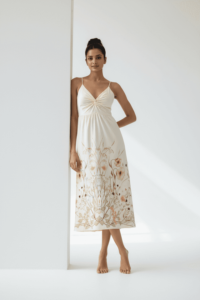 AI generated model wearing the dress